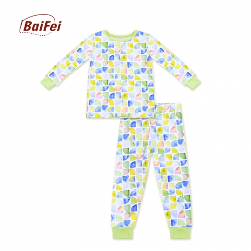 iBaifei Custom Kids Matching Christmas Bamboo viscose Magnetic Holiday Cute baby Sleepwear pajamas For Family set