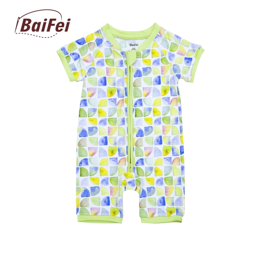 Bamboo Sleeper Custom Baby Pajamas Short Romper New Born Baby Products Baby Summer Sleeve Climbing Romper