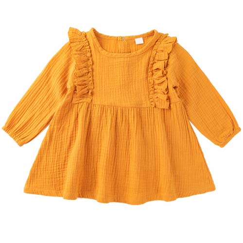 Yellow Baby Dress Baby Girl Long Sleeve Dresses Baby Summer Clothes
