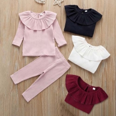 Fashion Ribbed Cotton Toddler Girl t Shirts Baby Girl Clothes