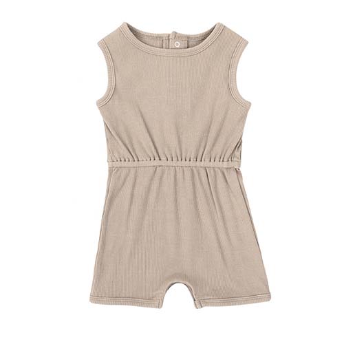 Sleeveless Baby Jumpsuit Organic Cotton Ribbed Short Jumpsuit