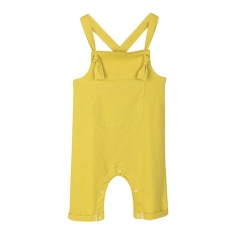 Cotton Linen Baby Overalls Yellow Baby Dungarees