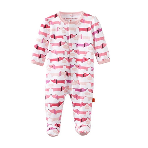 Magnetic Onesie Romper Footie Pajamas 100% Organic Cotton Baby Sleepwear Quick Magnetic Fastener Sleeper