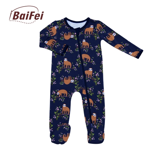 Baby boy zipper romper kids pajamas