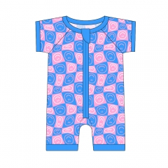 New design custom print casual Two-Way Zipper bamboo baby girl clothes