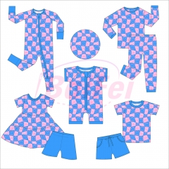 New design custom print casual Two-Way Zipper bamboo baby girl clothes