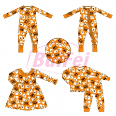 Custom print halloween bamboo new born baby clothes