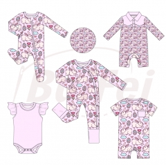 Eeaster baby clothes Bamboo baby romper