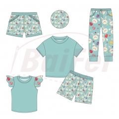 Custom easter painting Kids Bamboo 2 Piece pajamas