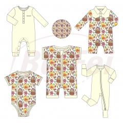 Eeaster short sleeve baby clothes Bamboo baby romper