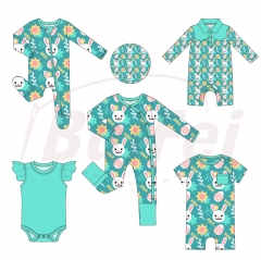 Eeaster baby clothes Bamboo baby romper