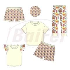 Custom easter painting Kids Bamboo 2 Piece pajamas