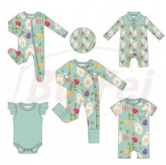 Eeaster baby clothes Bamboo baby romper