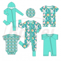 Eeaster baby clothes Bamboo baby romper