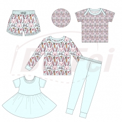 Easter Adult Pyjamas Sleepwear Long Sleeve Family Clothes Set