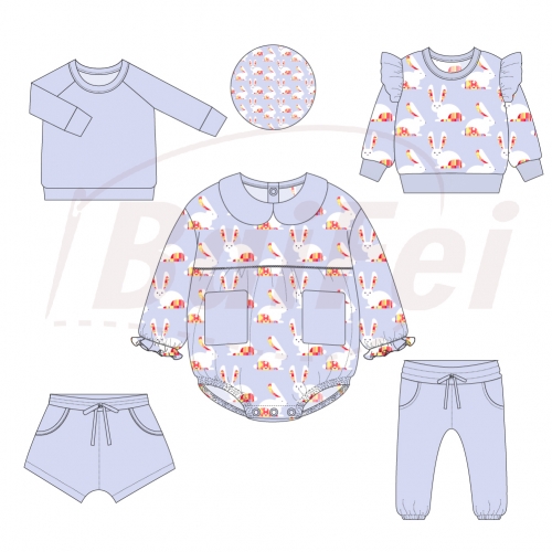 Eeaster long sleeve baby clothes Bamboo baby romper