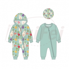 Custom Easter Spring Hooded bamboo baby Romper