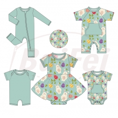 Eeaster baby clothes spring short sleeve bamboo baby romper