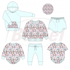 custom easter painting spring bamboo kids clothing set new style baby boy clothes