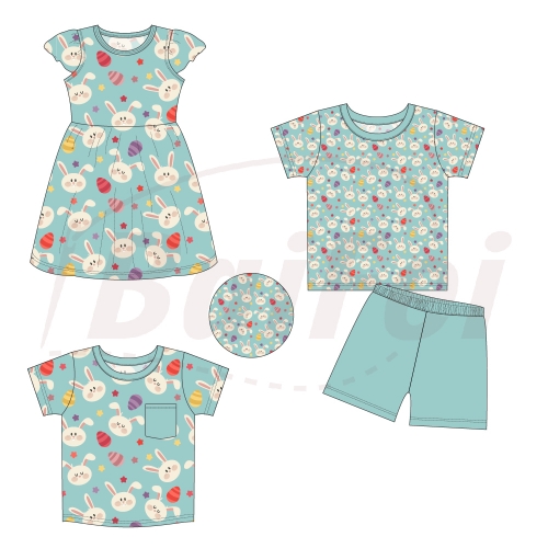 Custom easter baby T-shirt summer kids clothes set